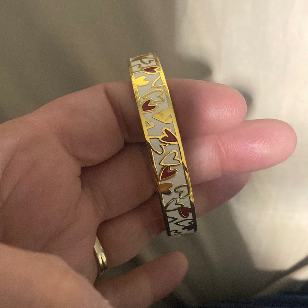 Kate spade All my Love enameled heart bracelet gold toned